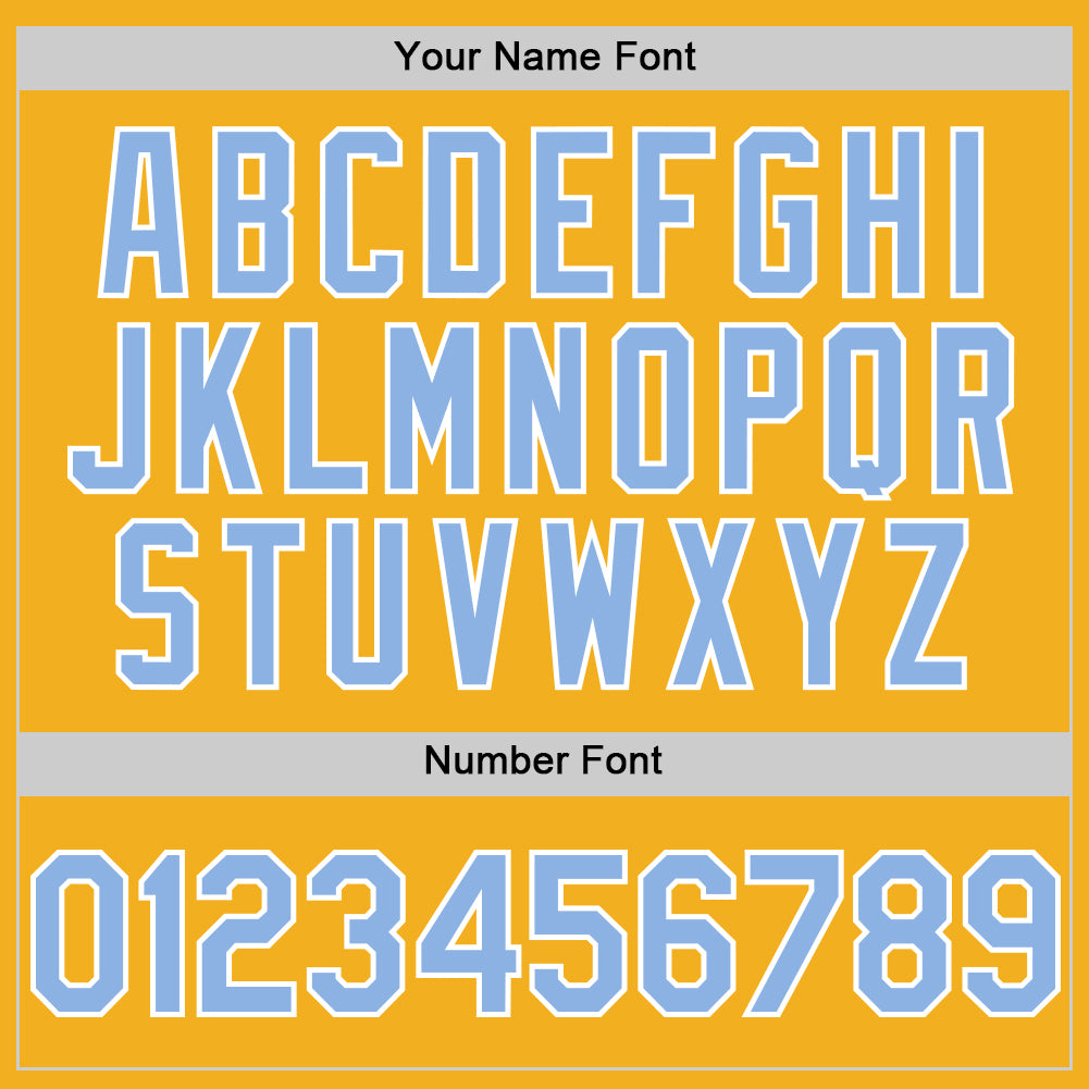 Custom Gold Light Blue-White Authentic Sleeveless Baseball Jersey