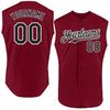 Custom Crimson Black-White Authentic Sleeveless Baseball Jersey