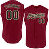 Custom Crimson Black-Cream Authentic Sleeveless Baseball Jersey