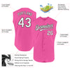 Custom Pink White-Black Authentic Sleeveless Baseball Jersey