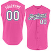 Custom Pink Black-Light Blue Authentic Sleeveless Baseball Jersey