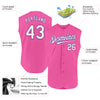 Custom Pink White-Purple Authentic Sleeveless Baseball Jersey
