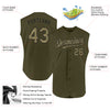 Custom Olive Camo-Black Authentic Sleeveless Salute To Service Baseball Jersey