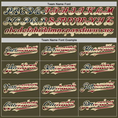 Custom Olive Vintage USA Flag-Cream Authentic Sleeveless Salute To Service Baseball Jersey