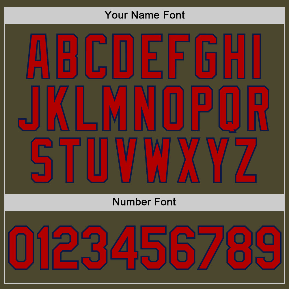 Custom Olive Red-Navy Authentic Sleeveless Salute To Service Baseball Jersey