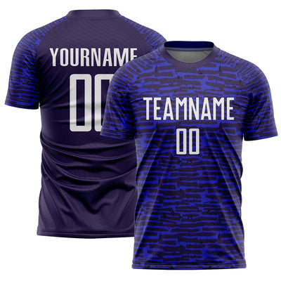 Custom Royal White Sublimation Soccer Uniform Jersey