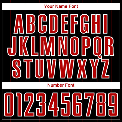 Custom Black Red-White Pinstripe Sublimation Soccer Uniform Jersey