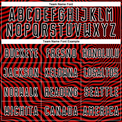 Custom Black Red-White Wavy Lines Sublimation Soccer Uniform Jersey