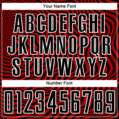 Custom Black Red-White Wavy Lines Sublimation Soccer Uniform Jersey