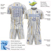Custom Gray White-Royal Pinstripe Sublimation Soccer Uniform Jersey