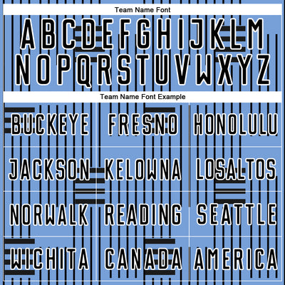 Custom Light Blue Black-White Lines Sublimation Soccer Uniform Jersey