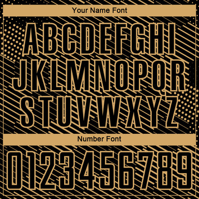 Custom Black Old Gold Abstract Hexagon Sublimation Soccer Uniform Jersey