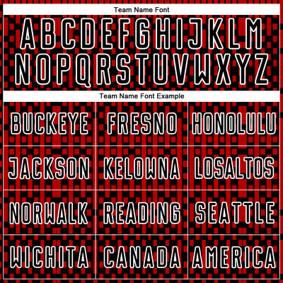 Custom Black Red-White Abstract Geometric Shapes Sublimation Soccer Uniform Jersey