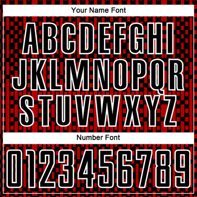 Custom Black Red-White Abstract Geometric Shapes Sublimation Soccer Uniform Jersey