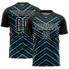 Custom Black Panther Blue-White Stripes Sublimation Soccer Uniform Jersey
