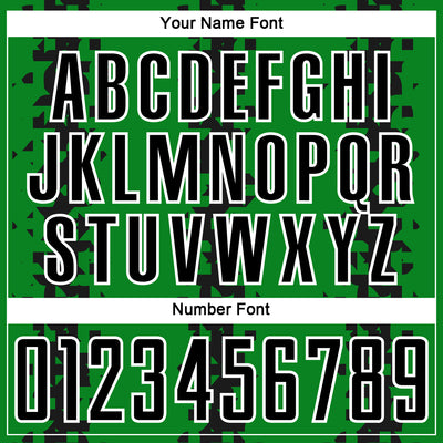 Custom Grass Green Black-White Abstract Geometric Pattern Sublimation Soccer Uniform Jersey