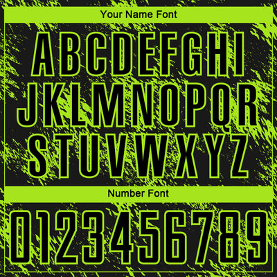Custom Black Neon Green Abstract Grunge Art Sublimation Soccer Uniform Jersey