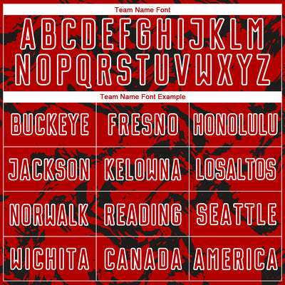 Custom Red Black-White Abstract Fluid Sublimation Soccer Uniform Jersey