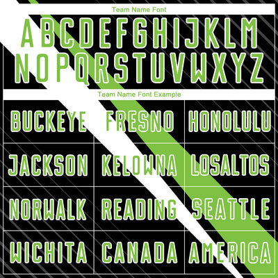 Custom Black Neon Green-White Diagonal Lines Sublimation Soccer Uniform Jersey