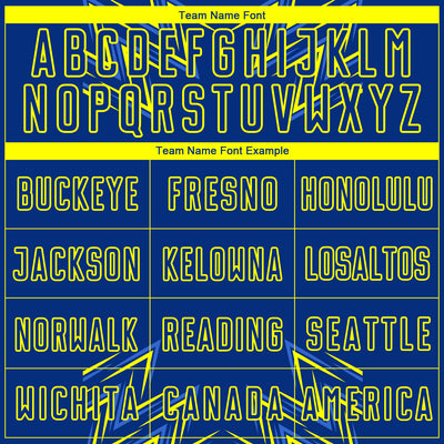 Custom Royal Neon Yellow Geometric Shapes Sublimation Soccer Uniform Jersey