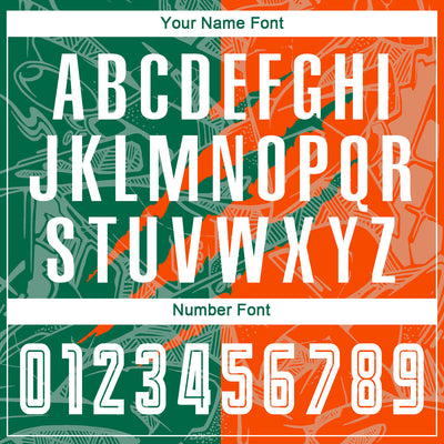 Custom Graffiti Pattern Kelly Green-Orange Scratch Sublimation Soccer Uniform Jersey