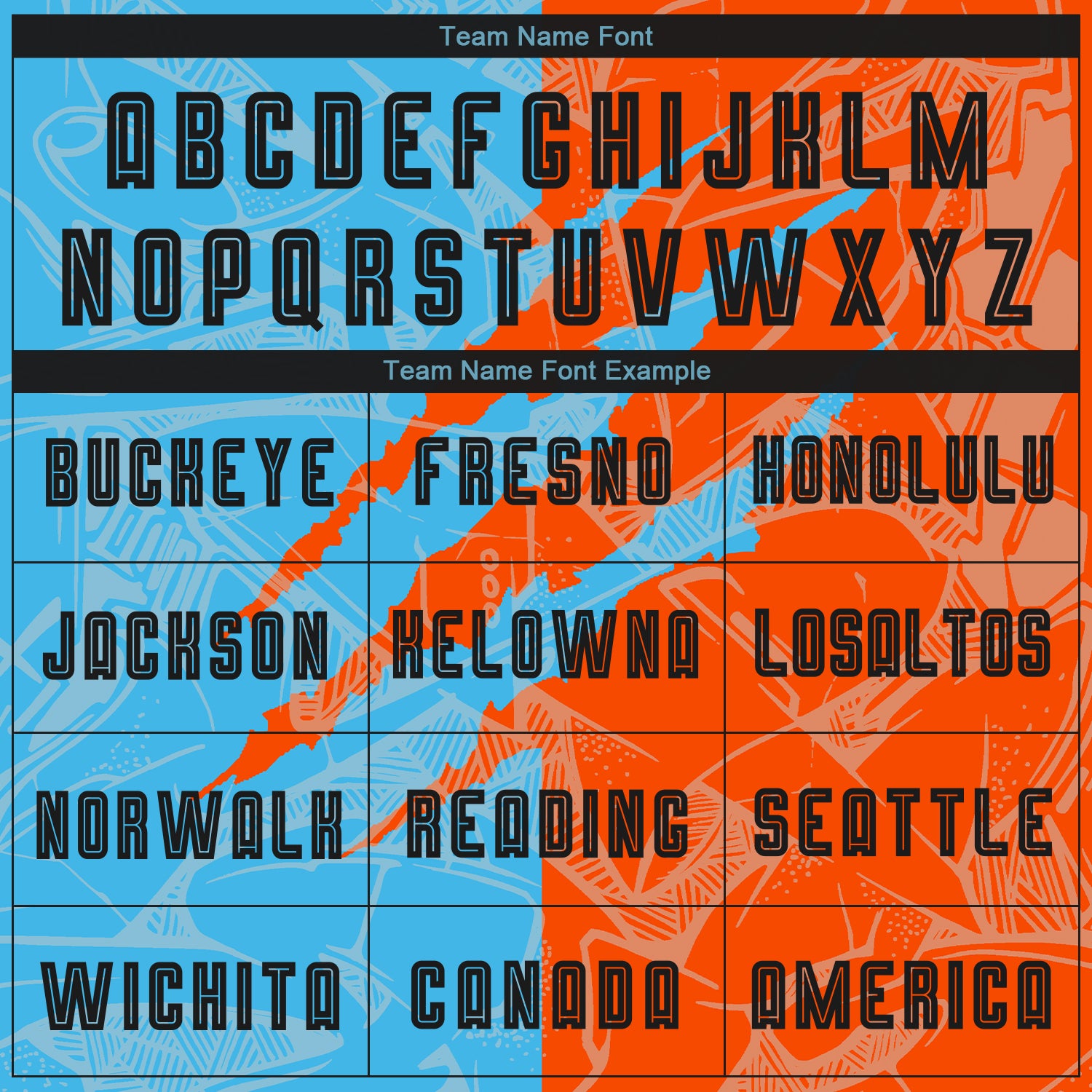 Custom Graffiti Pattern Black Sky Blue-Orange Scratch Sublimation Soccer Uniform Jersey