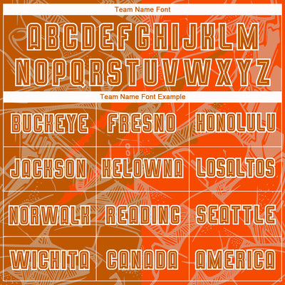 Custom Graffiti Pattern Texas Orange-Orange Scratch Sublimation Soccer Uniform Jersey