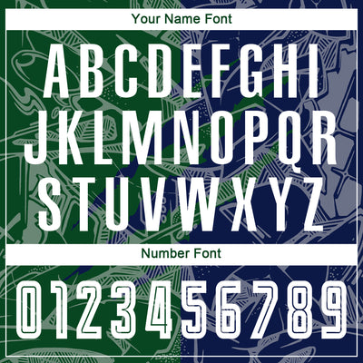 Custom Graffiti Pattern Green-Navy Scratch Sublimation Soccer Uniform Jersey