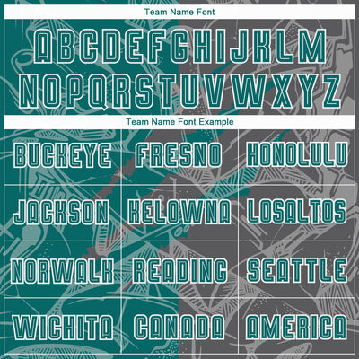 Custom Graffiti Pattern Teal-Steel Gray Scratch Sublimation Soccer Uniform Jersey
