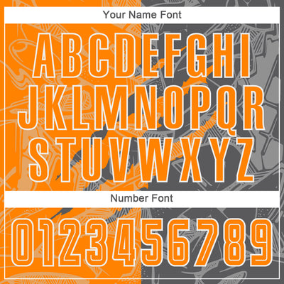 Custom Graffiti Pattern Bay Orange-Steel Gray Scratch Sublimation Soccer Uniform Jersey