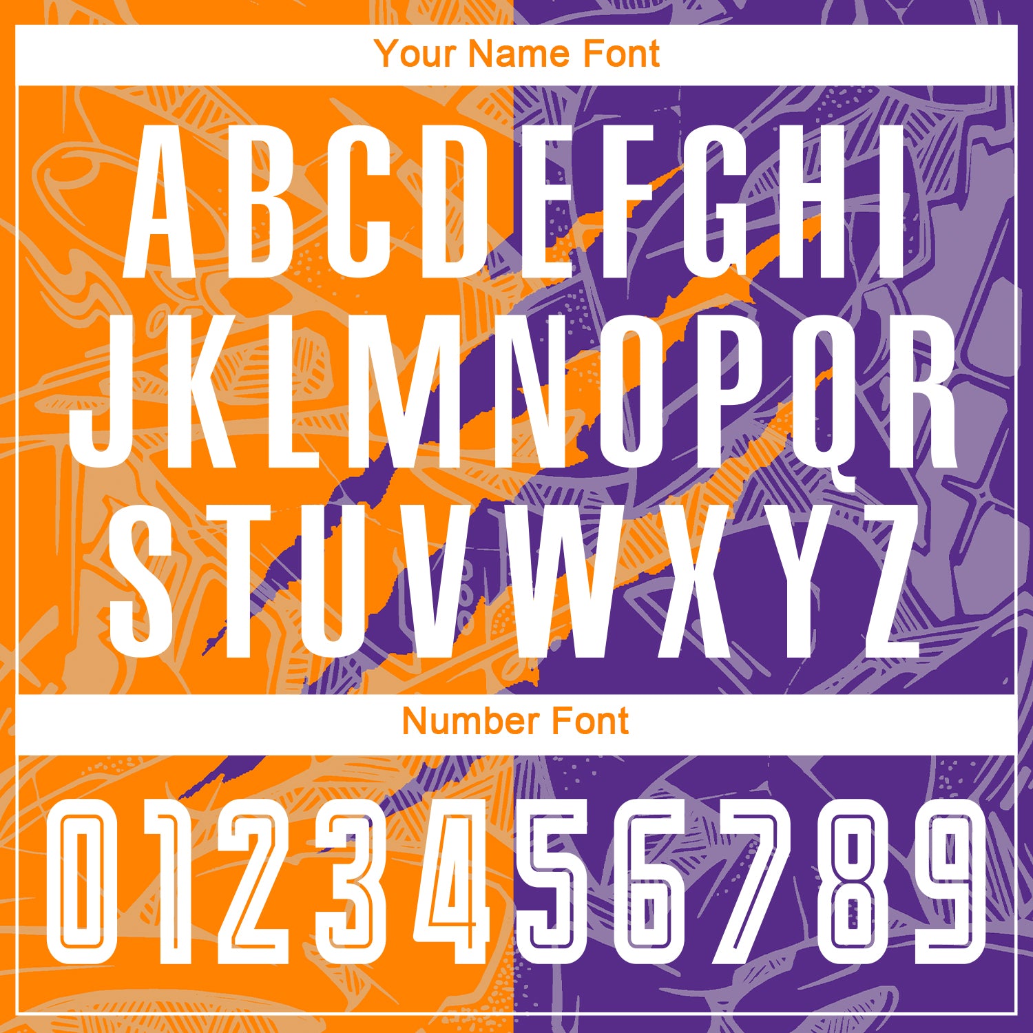 Custom Graffiti Pattern Bay Orange-Purple Scratch Sublimation Soccer Uniform Jersey