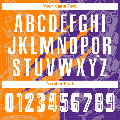 Custom Graffiti Pattern Bay Orange-Purple Scratch Sublimation Soccer Uniform Jersey