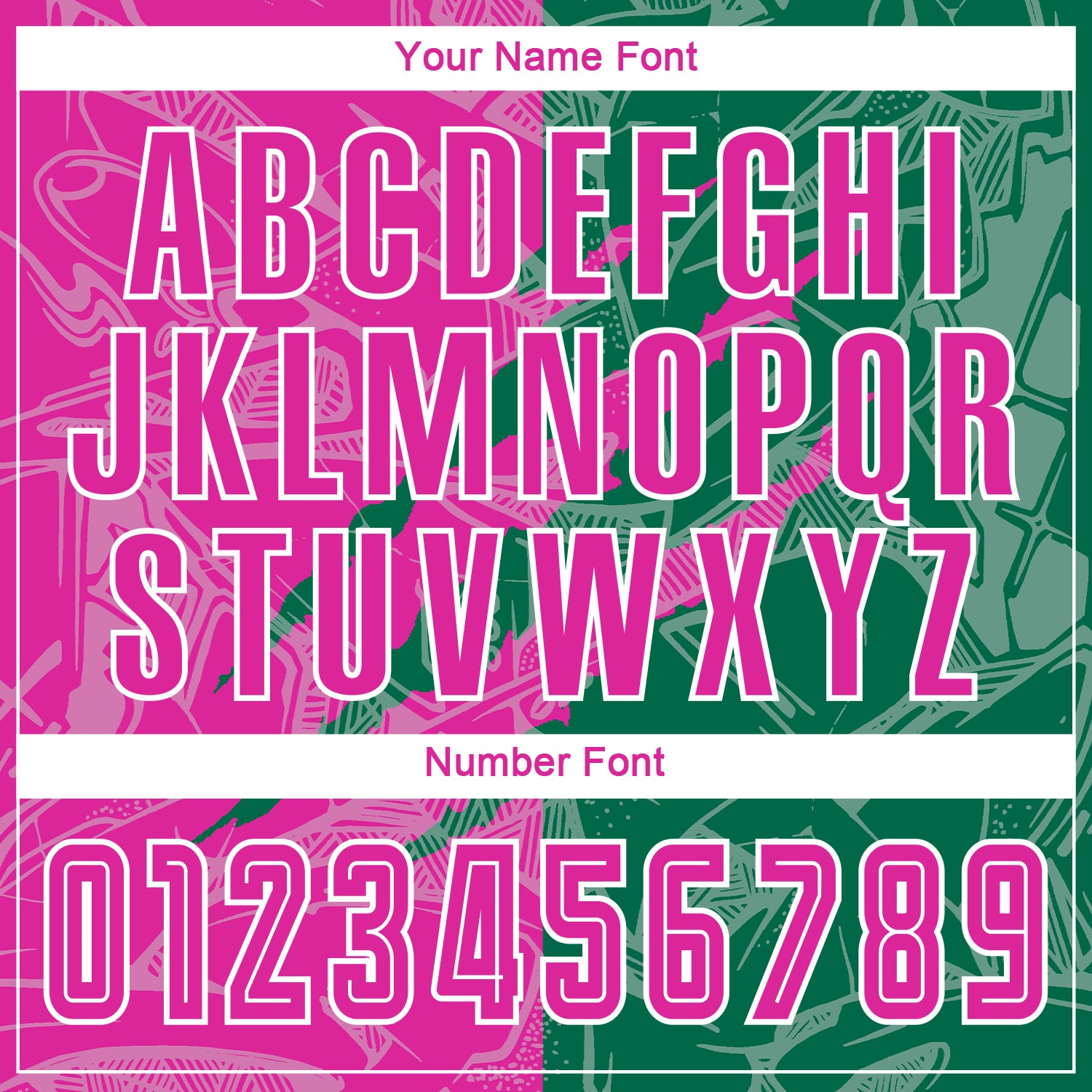 Custom Graffiti Pattern Deep Pink-Kelly Green Scratch Sublimation Soccer Uniform Jersey