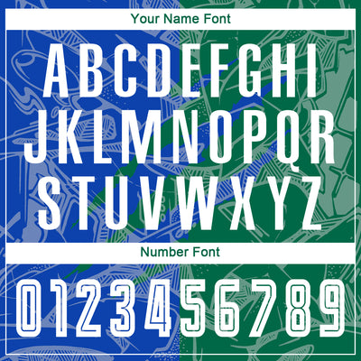 Custom Graffiti Pattern Thunder Blue-Kelly Green Scratch Sublimation Soccer Uniform Jersey