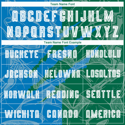 Custom Graffiti Pattern Blue-Kelly Green Scratch Sublimation Soccer Uniform Jersey