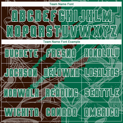 Custom Graffiti Pattern Kelly Green-Brown Scratch Sublimation Soccer Uniform Jersey