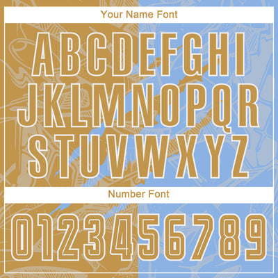 Custom Graffiti Pattern Old Gold-Light Blue Scratch Sublimation Soccer Uniform Jersey