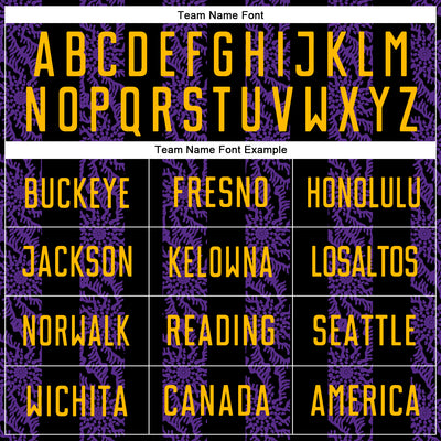 Custom Black Gold-Purple Abstract Shape Sublimation Soccer Uniform Jersey