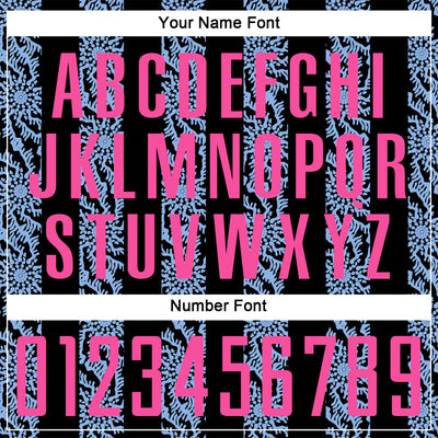 Custom Black Pink-Light Blue Abstract Shape Sublimation Soccer Uniform Jersey