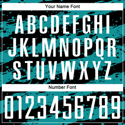 Custom Black White-Teal Splash Sublimation Soccer Uniform Jersey