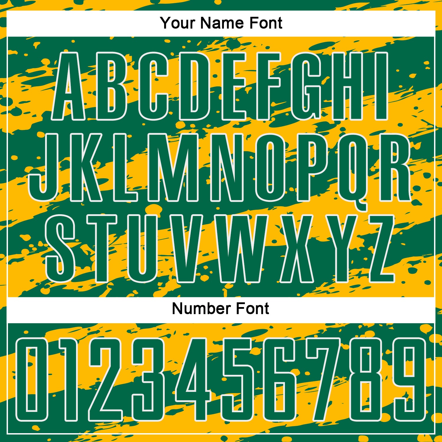 Custom Kelly Green Gold-White Splash Sublimation Soccer Uniform Jersey