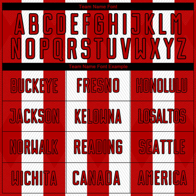 Custom White Red-Black Line Sublimation Soccer Uniform Jersey