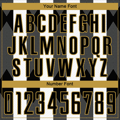 Custom Black Old Gold-White Line Sublimation Soccer Uniform Jersey