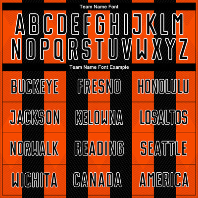 Custom Black Orange-White Line Sublimation Soccer Uniform Jersey