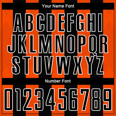 Custom Black Orange-White Line Sublimation Soccer Uniform Jersey