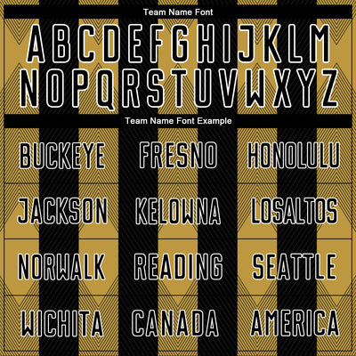 Custom Black Old Gold-White Line Sublimation Soccer Uniform Jersey