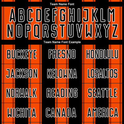 Custom Black Orange-White Line Sublimation Soccer Uniform Jersey