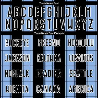 Custom Black Light Blue-White Line Sublimation Soccer Uniform Jersey