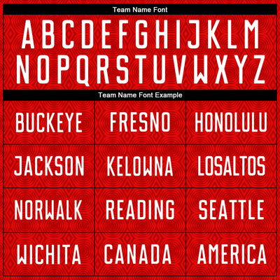 Custom Red White Geometric Shapes Sublimation Soccer Uniform Jersey