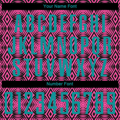 Custom Pink Teal-Black Geometric Shapes Sublimation Soccer Uniform Jersey